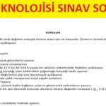 Araç Teknolojisi Sınav Soruları