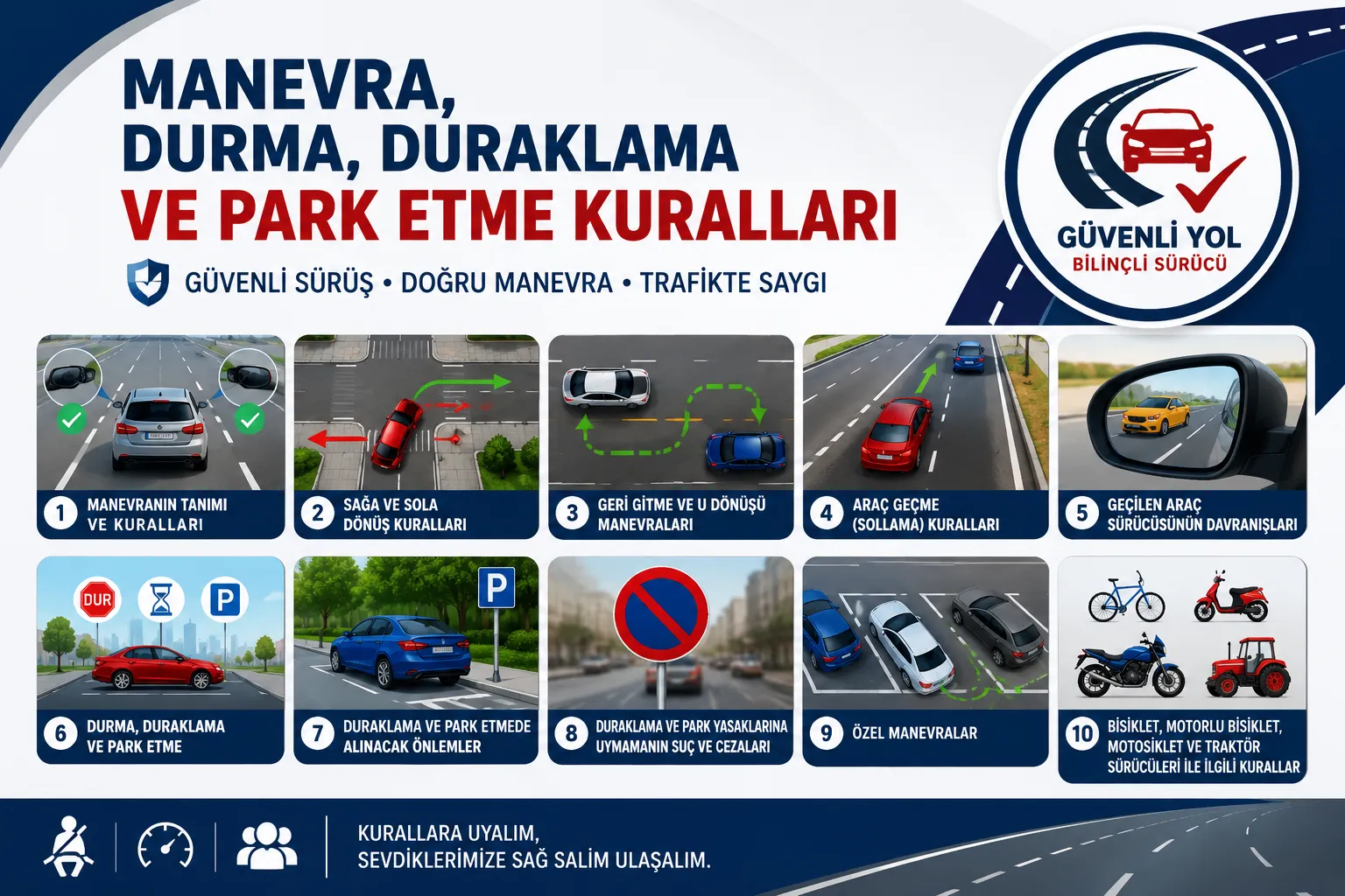 Durma duraklama park etme kuralları nelerdir