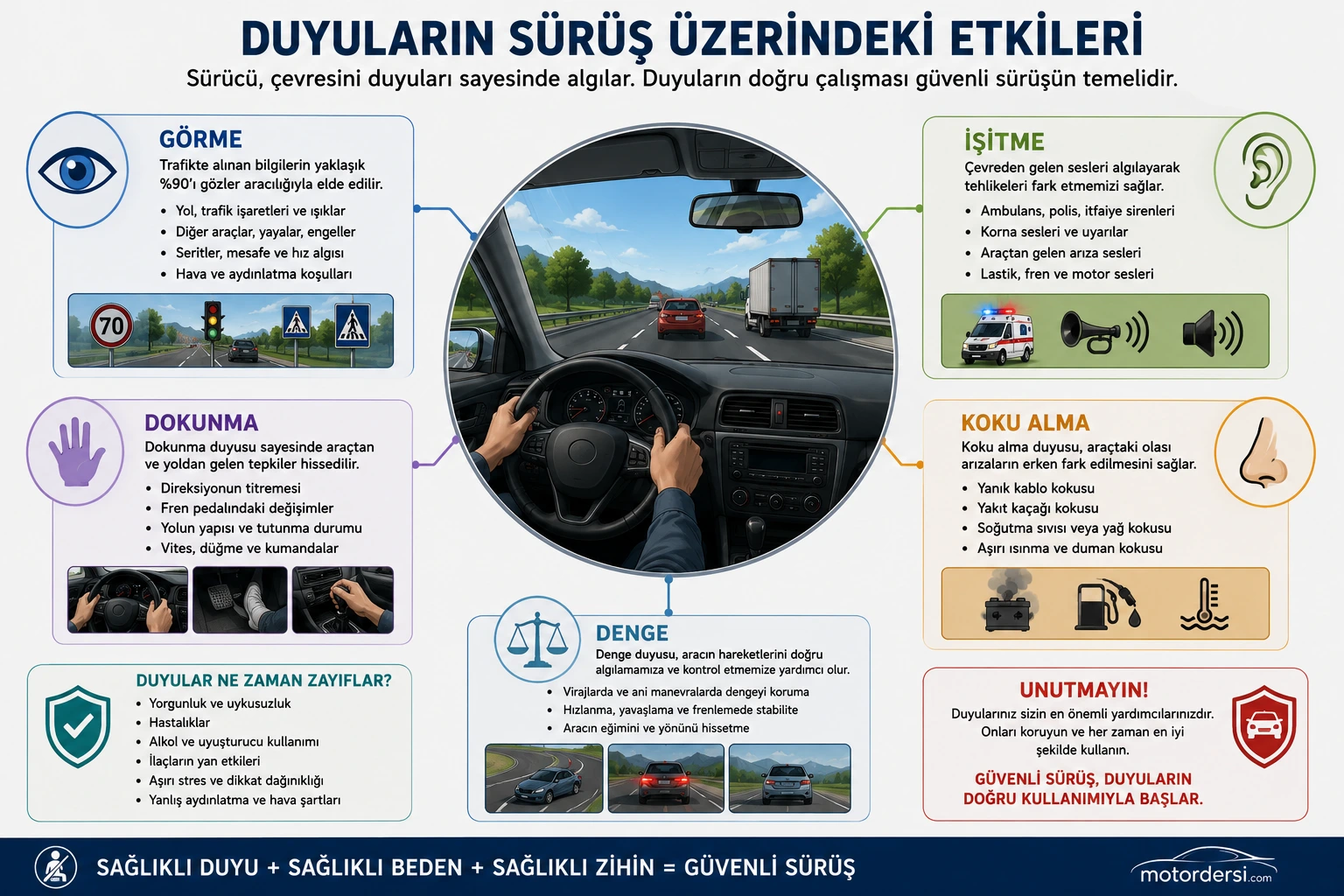 Duyuların sürüş üzerindeki etkilerini biliyormuyuz.