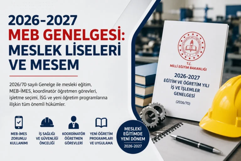 2026-2027 MEB Genelgesi: Meslek Liseleri ve MESEM