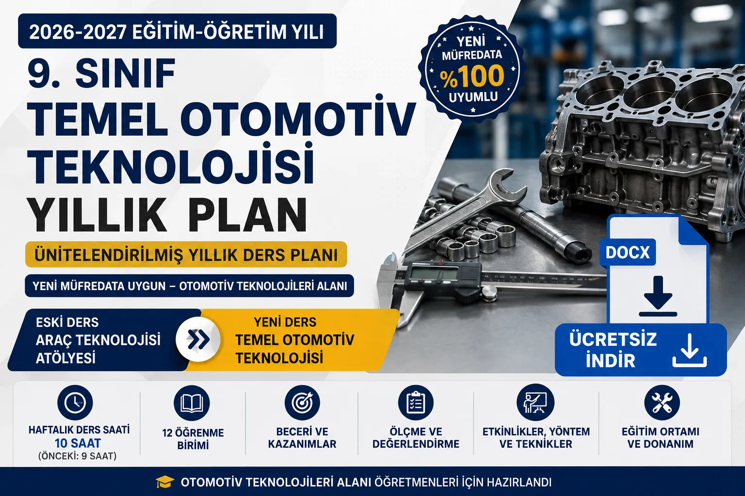 2026-2027 Temel Otomotiv Teknolojisi Yıllık Planı