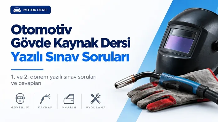Otomotiv Gövde Kaynak Dersi Yazılı Sınav Soruları