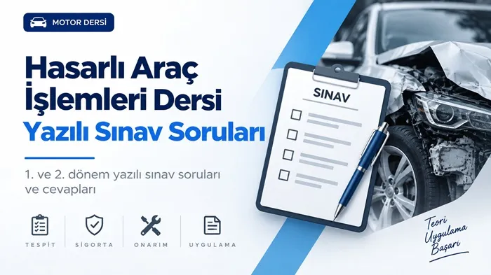 Hasarlı Araç İşlemleri Dersi Yazılı Sınav Soruları