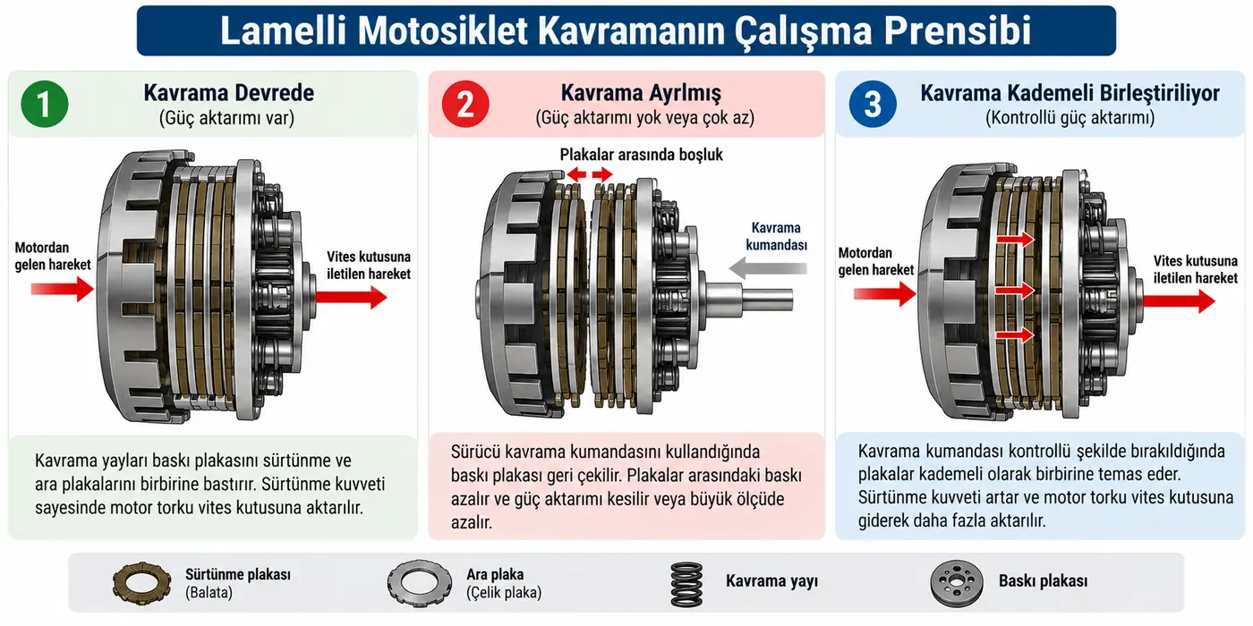 Motosiklet Kavrama Sistemi: Görevi, Çeşitleri ve Çalışması