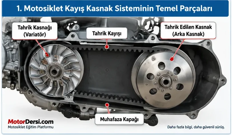 Motosiklet kayış kasnak sistemi parçaları