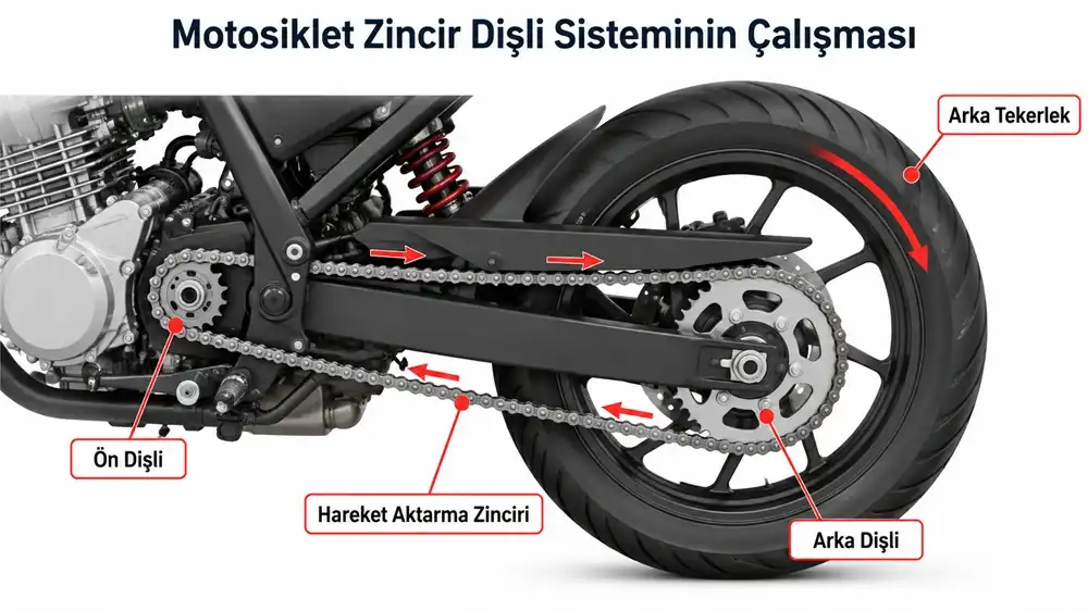 Motosiklet Zincir ve Dişli Sistemleri: Görevleri ve Çeşitleri