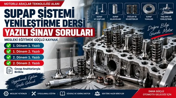 Supap Sistemi Yenileştirme Dersi Yazılı Sınav Soruları