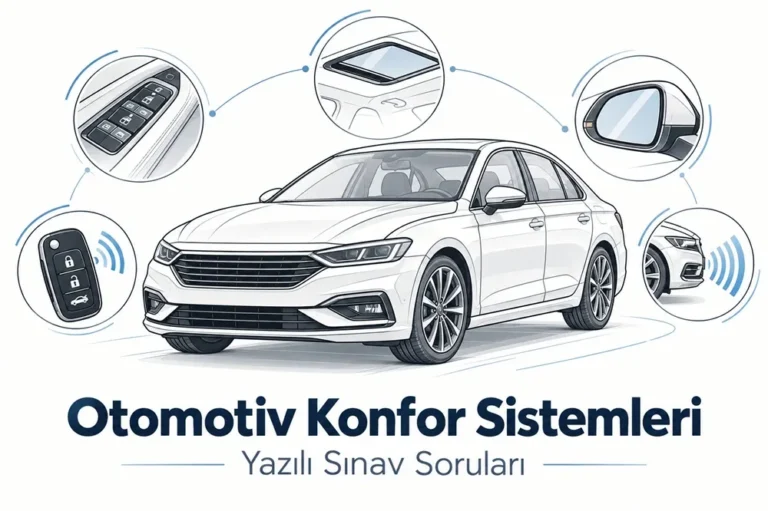 Otomotiv Konfor Sistemleri Yazılı Sınav Soruları