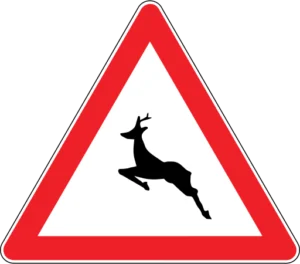Vahşi Hayvanlar Geçebilir trafik levhası