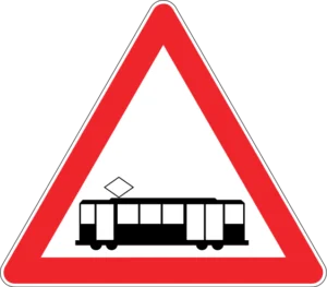 Tramvay Hattı ile Oluşan Kavşak trafik levhası