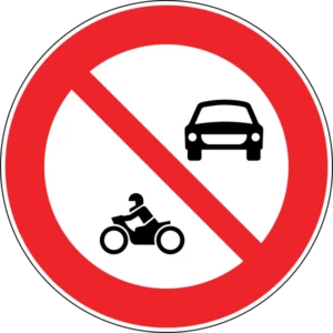 Motorlu Taşıt Giremez trafik levhası