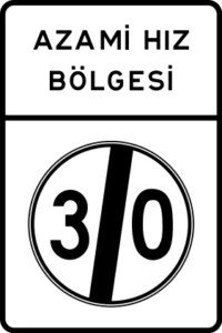 Azami Hız Bölgesi Sonu trafik levhası