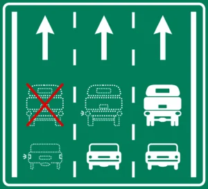 Otoyol Şerit Düzenleme trafik levhası