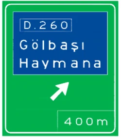 Refüj Ortası Yön Levhası trafik levhası