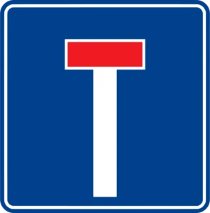 İleri Çıkmaz Yol trafik levhası