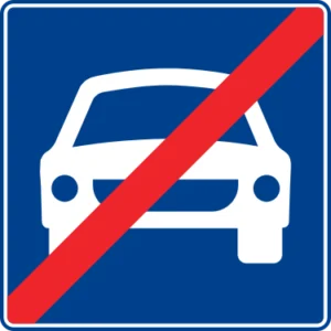 Motorlu Taşıt Yolu Sonu trafik levhası