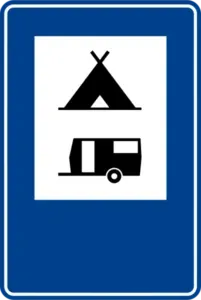 Çadırlı ve Karavanlı Kamp Yeri trafik levhası