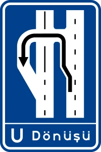 U Dönüşü Levhası (Sola Sığınmalı) trafik levhası